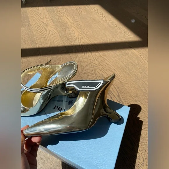 Selling my Prada metallic golden mules - Picture 3 of 9